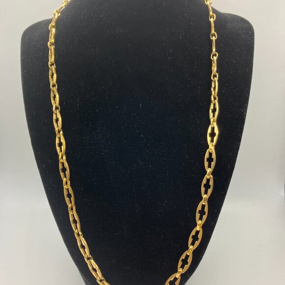 Real 18K Gold Plated over Stainless Steel Oval Link Hollow Cross VARIOUS Lengths - Picture 5 of 5